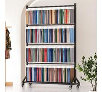 Fabric Roll Storage Rack,Sample Fabric Display Rack, Curtain Color Card Display Stand, Movable Heavy Duty Steel Scarf Hanger, Commercial Organizer Holder for Displaying Blanket Quilt Scarf