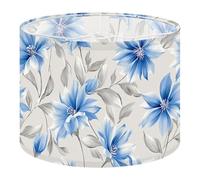 Fabric Round Drum Lamp Shade Art Design Floral Watercolors Effect Pastel Medium Linen Decorative Assembly Replacement Lampshades 13inch Set of 1 for Table Lamps, Floor Lamps,Ceiling Lamp
