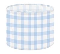 Fabric Round Drum Lamp Shade Baby Blue Gingham Plaid Seamless Buffalo Vintage Medium Linen Decorative Assembly Replacement Lampshades 13inch Set of 1 for Table Lamps, Floor Lamps,Ceiling Lamp