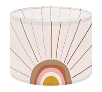 Fabric Round Drum Lamp Shade Boho Magic Rainbow Sun Trendy Abstract Vintage Medium Linen Decorative Assembly Replacement Lampshades 13inch Set of 1 for Table Lamps, Floor Lamps,Ceiling Lamp