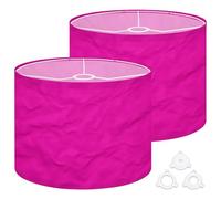 Fabric Round Drum Lamp Shade Hot Pink Grunge Magenta Purple Concrete Medium Linen Decorative Assembly Replacement Lampshades 13inch Set of 2 for Table Lamps, Floor Lamps,Ceiling Lamp
