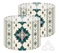 Fabric Round Drum Lamp Shade Navajo Tribal Seamless Native American Vintage Medium Linen Decorative Assembly Replacement Lampshades 13inch Set of 2 for Table Lamps, Floor Lamps,Ceiling Lamp