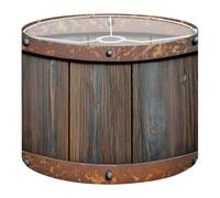 Fabric Round Drum Lamp Shade Old Metal Wood Art Medium Linen Decorative Assembly Replacement Lampshades 13inch Set of 1 for Table Lamps, Floor Lamps,Ceiling Lamp