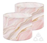 Fabric Round Drum Lamp Shade Pink Marble Rose Gold Vintage Medium Linen Decorative Assembly Replacement Lampshades 13inch Set of 2 for Table Lamps, Floor Lamps,Ceiling Lamp