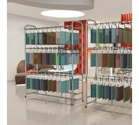 Fabric Sample Display Rack, Floor Standing Scarf Underwear Organizer Holder, Home Textile Store Display Rack for Retail Store Boutiques Shopping Mall(Silver-A,150X40X180CM)