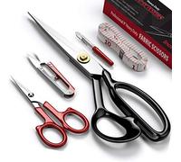 Fabric Scissors Tailor Sewing Shears - 10 Inch Heady Duty Scissors for Fabric Cutting Professional Ultra Sharp Cloth Tailor Scissors Multipurpose Utility Dressmaker Leather Titanium (10Inch)