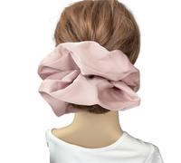 Fabric Scrunchies 2pc Oversize Solid Silk Scrunchies Elastic Hair Bands Women Big Satin Ponytail Ties Rubber Accessories(Pink)