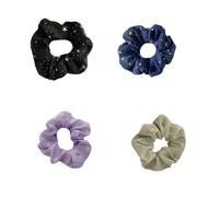 Fabric Scrunchies For Women 2PCS/4PCS/6PCS Golden Star Patterned Fbric Hair Loop Hair Rope Hair Accessories For Girl(Dark set)