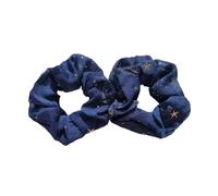 Fabric Scrunchies For Women 2PCS/4PCS/6PCS Golden Star Patterned Fbric Hair Loop Hair Rope Hair Accessories For Girl(Blue 2pcs)