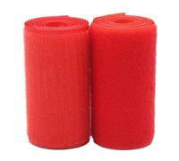 Fabric Sewing Hook and Loop Tape 100MM Wide Non-Adhesive Nylon Fabric Fastener Sew on Strips Fabric Tape Set(Red,100MM x 5 Yard)
