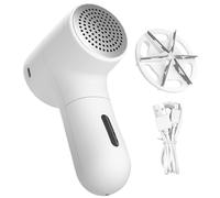 Fabric Shaver and Lint Remover, 5 Speeds USB Pill Shaver with 2 Replaceable Pilling Heads Defuzzer Sweater with Battery Power Display for Clothes Fabric