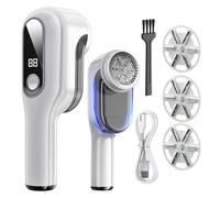Fabric Shaver, Large Size Electric Charging Fabric Shaver, Electric Portable Sweater Defuzzer with 2 Speeds, with 4 Free Extra Blades, Quickly and Effectively Remove Fluff, Lint, and Bobbles