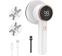 Fabric Shaver Lint Remover for Clothes with 2 Speeds, Digital Display, 6 Leaf Blades, USB Rechargeable Sweater Defuzzer to Remove Pilling Fuzz Ball for Furniture, Couch, Coat.