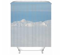 Fabric Shower Curtain Extra Wide, Shower Curtain Polyester Snow Waterproof Corner Shower Curtain 165X180cm Blue White