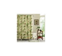 - Fabric Shower Curtain, Stylish Striped Bathroom Decor, Hook Holes Top (Palmiers Green, 72" x 72")