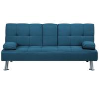 Fabric Sofa Bed Blue ROXEN