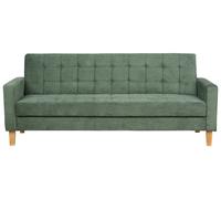 Beliani Sofa Bed 3 Seater Vehkoo Fabric Dark Green