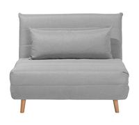 Beliani Single Sofa Bed Setten Fabric Light Grey