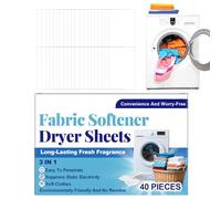 Fabric Softener Sheets - Tumble Dryer Laundry Sheets | Fabric Softener Sheet, For Laundry Oil Scented No Artificial Fragrances No Dyes Reduce Static & Help Repel Pet Hair