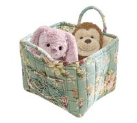 Fabric Storage Basket - Foldable Portable Laundry Basket | Large Storage Basket for Boho Clothes | Organizer with Handle | for Toys, Bedrooms, Bathrooms
