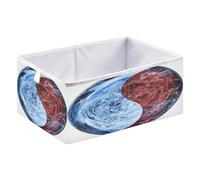 Fabric Storage Cube Bin Foldable Organizer Basket for Closet And Toys 15.75x10.63x6.96in Water Yin and Yang Tai Chi