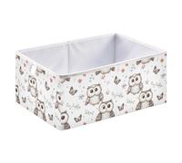 Fabric Storage Cube Bin Foldable Organizer Basket for Organization Shelf Basket for Shelves 15.75x10.63x6.96in Cartoon Sweet Owl White