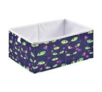 Fabric Storage Cube Bin Foldable Organizer Basket for Toys Books Shelves Closets 15.75x10.63x6.96in Neon Black Cats with Rainbow Eyes