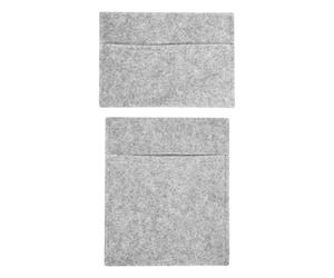 Fabric Storage Pouches 2 Pack 2 Sizes Silver Grey Car Motorhome Camper Van Matching Lining Tool Paperwork Document Pocket Organiser Holder Accessories Portable Fixed 100% Polypropylene 3mm Thick