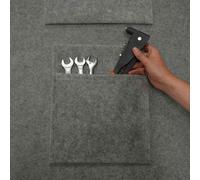 Fabric Storage Pouches 2 Pack 2 Sizes Smoke Grey Car Motorhome Camper Van Matching Lining Tool Paperwork Document Pocket Organiser Holder Accessories Portable Fixed 100% Polypropylene 3mm Thick Grey