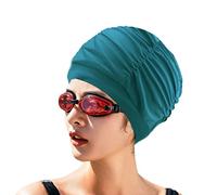 Fabric Swimming Cap Pleated Swimming Hat Women Swim Cap for Long Hair Elastic Turban Cancer Headwear Bathing Shower Cap for Swim Pool Beach Spa Travel Holiday