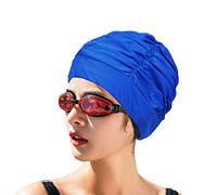 Fabric Swimming Cap Pleated Swimming Hat Women Swim Cap for Long Hair Elastic Turban Cancer Headwear Bathing Shower Cap for Swim Pool Beach Spa Travel Holiday