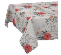 Fabric Tablecloth, Table Linen, Textile, Cotton, Polyester, Fabric, Washable, Easy Care, Round, Oval, Square, Flora 100 x 140 cm, Cut Edge