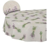 Fabric Tablecloth Washable Table Linen Tablecloth Cotton Polyester Lavender Beige Oval 180 x 140 cm Indoor/Outdoor Tablecloth