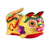 Fabric Tiger Ornaments Cloth Tiger Multicolor Handmade Folk Craft Photo Prop Gift Home Decoration(Yellow)