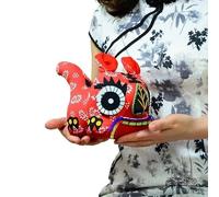 Fabric Tiger Ornaments Folk Cloth Tiger Ornament Traditional Chinese Handmade Multicolor Home Decor(Red)