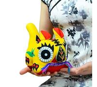 Fabric Tiger Ornaments Folk Cloth Tiger Ornament Traditional Chinese Handmade Multicolor Home Decor(Yellow)