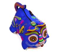 Fabric Tiger Ornaments Tiger Head Pillow Multicolor 26x11x12cm Chinese Folk Craft Sofa Bed Decor(Blue)