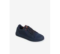 Fabric Trainers with Laces & Zip, for Children navy blue