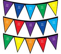 Fabric Triangle Bunting | Personalised Bunting |Garden Party Decoration | Rainbow Design | Bedroom Bunting Banner | Kids Party Decorations | Bright & Colourful