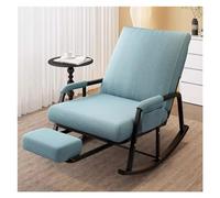Fabric Upholstered Rocking Chair Glider Recliner with Adjustable Footrest - Comfy Accent Chair with Arms and Gliding Design