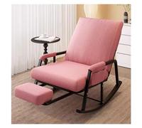 Fabric Upholstered Rocking Chair Glider Recliner with Adjustable Footrest - Comfy Accent Chair with Arms and Gliding Design