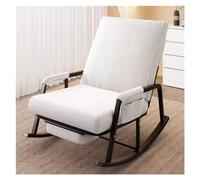 Fabric Upholstered Rocking Chair Glider Recliner with Adjustable Footrest - Comfy Accent Chair with Arms and Gliding Design