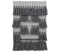 Beliani Fabric Wall Hanging Jiwa Cotton 106 Cm Grey