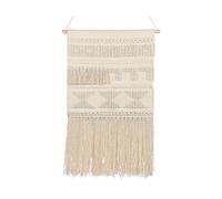 Beliani Fabric Wall Hanging Kamoke Cotton 103 Cm Beige