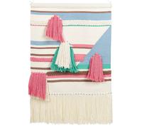 Beliani Fabric Wall Hanging Moola Cotton 109 Cm Light Beige