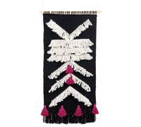 Beliani Fabric Wall Hanging Pakpattan Cotton 123 Cm Black