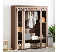 Fabric Wardrobe Closet with Shelves & Hanging Rails Storage 150x176cm