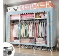Fabric Wardrobe - Portable Closet with Nonwoven Cover for Bedroom, Clothes Rails, Hanging Wardrobe Organizer for Home