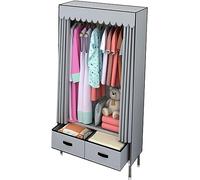 Fabric Wardrobe with Drawer, Metal Clothes Rail, Space-Saving Storage Solution for Organized Living, 168x70x45CM