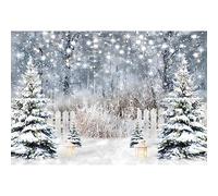 Fabric Winter Wonderland Backdrop Winter Wnow Backdrop Snowflakes Forest Christmas Winter Party Decoration Background Winter Scene Backdrop Winter Birthday Backdrop Family Winter Backdrop 12x8ft